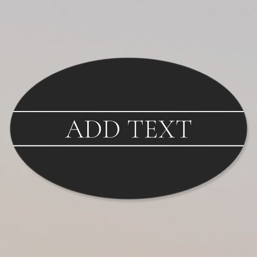  wittekst en lijnen van de klasse ovale sticker