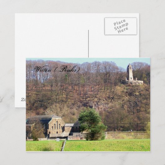 Witten Berger-Denkmal Wasserkraftwerk Briefkaart (Voorkant / Achterkant)