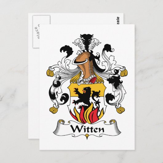 Witten Family Crest Briefkaart (Voorkant / Achterkant)