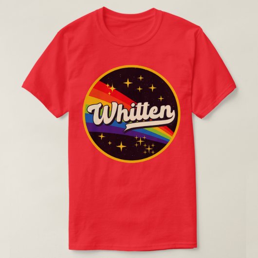 Witten regenboog in ruimte  stijl t-shirt (Design voorkant)