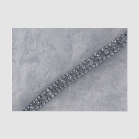 Witter namaakbont en diamanten tissuepapier (Voorkant)