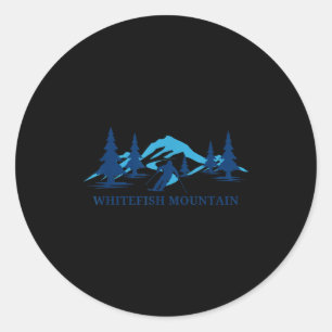 Wittevis berg Montana skioord skiën skiër Ronde Sticker