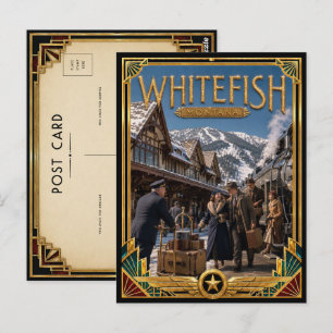 Wittevis Montana Vintage Art Deco Gouden Tijdperk Briefkaart