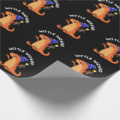 Wittle Wizard Funny Lizard Pun Dark BG Cadeaupapier (Hoek)