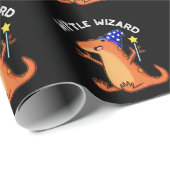 Wittle Wizard Funny Lizard Pun Dark BG Cadeaupapier (Rol Hoek)