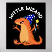Wittle Wizard Funny Lizard Pun Dark BG Poster (Voorkant)