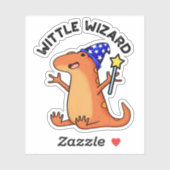 Wittle Wizard Funny Lizard Pun Sticker (Vel)