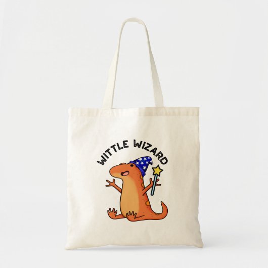 Wittle Wizard Funny Lizard Pun Tote Bag (Voorkant)
