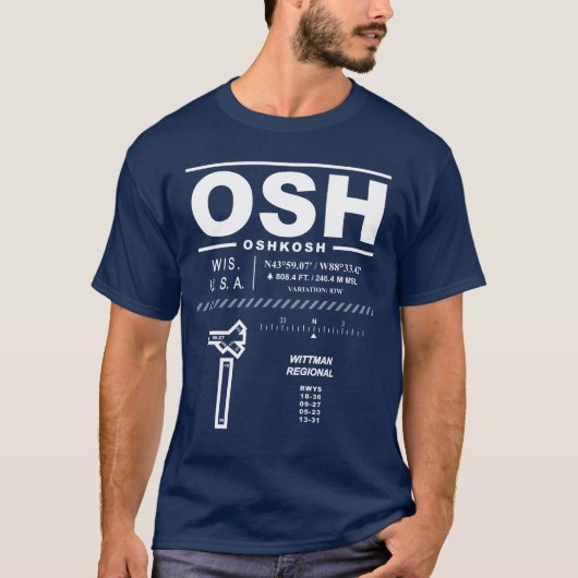 Wittman Regional Airport OSH T-shirt (Voorkant)