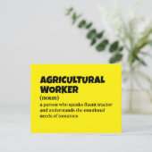 Witty Agricultural Worker Definition Feestdagenkaart (Staand voorkant)