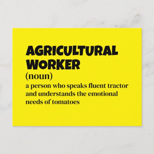 Witty Agricultural Worker Definition Feestdagenkaart (Voorkant)