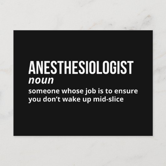 Witty Anesthesiologist Definition Kaart (Voorkant)