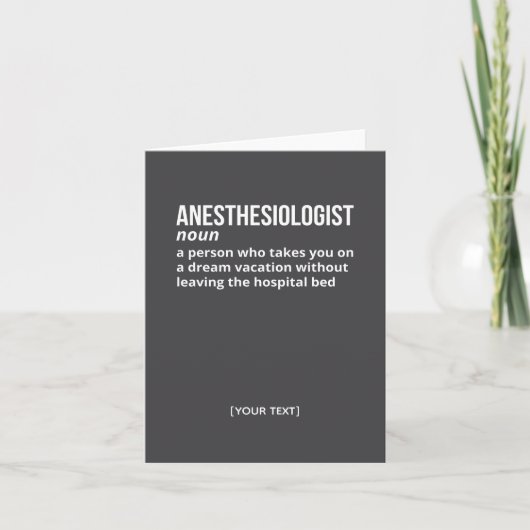 Witty Anesthesiologist Definition Wenskaart Bedankkaart (Voorkant)