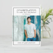 Witty Bachelor of Science Photo Graduation Party Kaart (Staand voorkant)