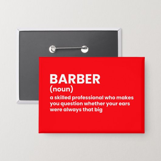 Witty Barber-definitie Button (Voorkant / Achterkant)