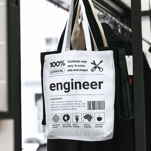 Witty Barcode Engineer Definition Engineering Gift Tote Bag