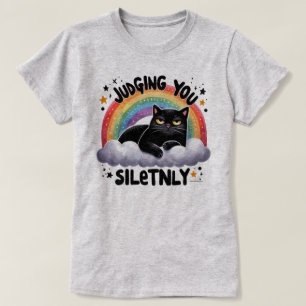 Witty Cat Graphic T-shirt - Je in stilte beoordele