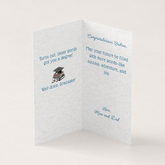  Witty College Afstuderen Hamlet Quote Kaart (Binnen)