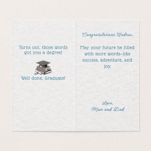  Witty College Afstuderen Hamlet Quote Kaart (Binnenkant ongevouwen)