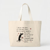 Witty Comebacks Wijn Quote Zwart Kat Grote Tote Bag (Voorkant)
