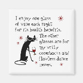 Witty Comebacks Wijn Quote Zwart Kat Magneet (Voorkant)