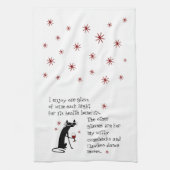 Witty Comebacks Wijn Quote Zwart Kat Theedoek (Verticaal)