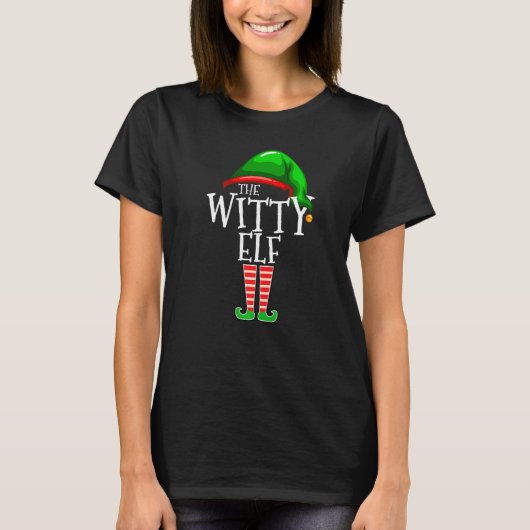 Witty Elf  Family Matching Group Christmas  Squad T-shirt (Voorkant)