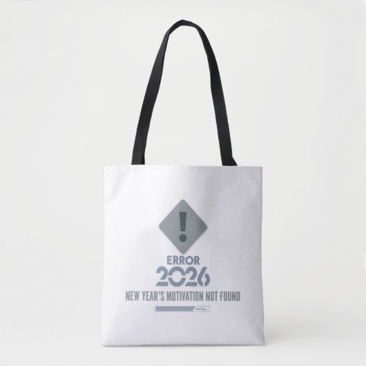 Witty Error 2026 Tech Humor Shoulder Tote Bag (Voorkant)