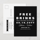 Witty Free Drink Wedding Save the Date Aankondigingskaart (Voorkant / Achterkant)