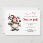 Witty Funny Santa Classic Christmas Party Invite Kaart (Voorkant)