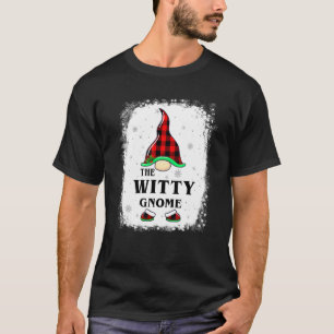 Witty Gnome Buffalo Plaid Bijpassende Familie Xmas T-shirt