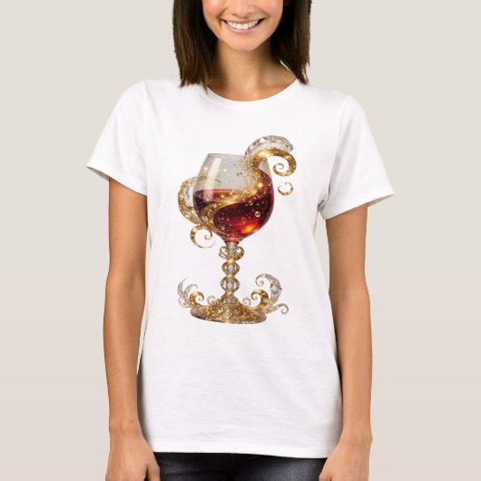 Witty Gold ABSTRACT ART Statement T-shirt (Voorkant)
