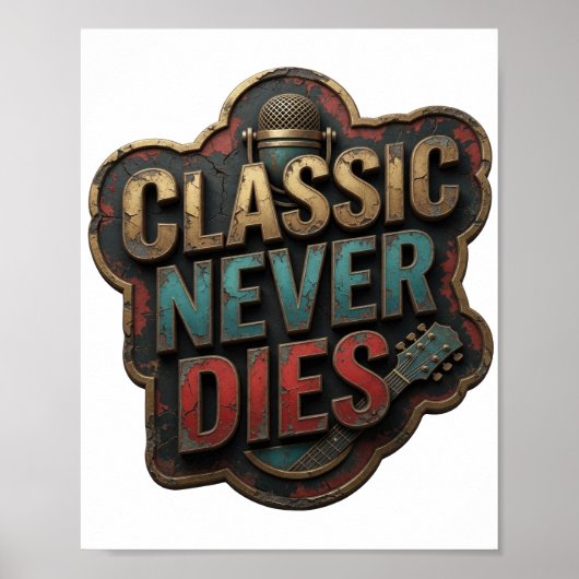 Witty Gold CLASSIC GAAT NOOIT DOOD Poster (Voorkant)