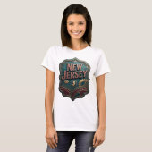 Witty Gold NEW JERSEY Tekst Ontwerp T-shirt (Voorkant volledig)