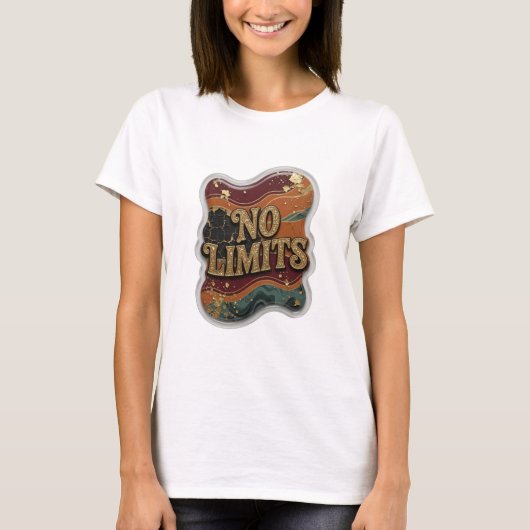 Witty Gold NO LIMITS Slogan T-shirt (Voorkant)