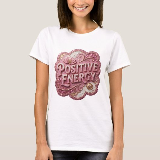 Witty Gold POSITIEVE ENERGIE T-shirt (Voorkant)