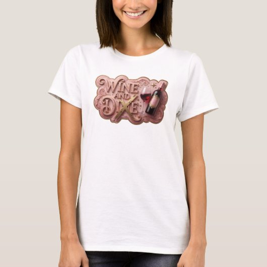 Witty Gold WIJN EN DIXIE Print T-shirt (Voorkant)