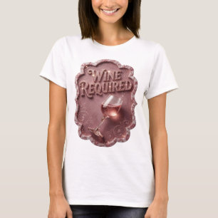 Witty Gold WIJN VERPLICHT Artistiek Motief T-shirt