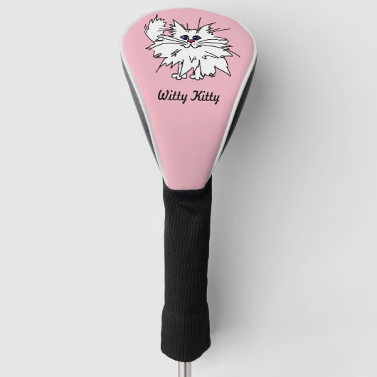 Witty Kat Golf Driver Hoesje Golfheadcover (Voorkant)