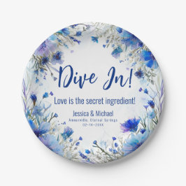 💍 Witty korenbloemen en lavendel elegantie Papieren Bordje