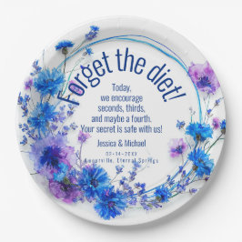 💍 Witty korenbloemen en lavendel elegantie Papieren Bordje