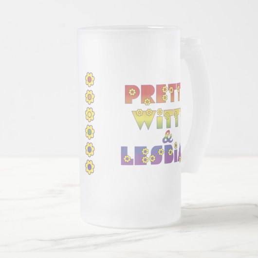  Witty Lesbian Matglas Bierpul (Voorkant rechts)