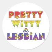Witty Lesbian Ronde Sticker (Voorkant)