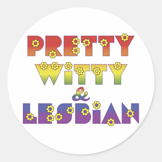 Witty Lesbian Ronde Sticker (Voorkant)