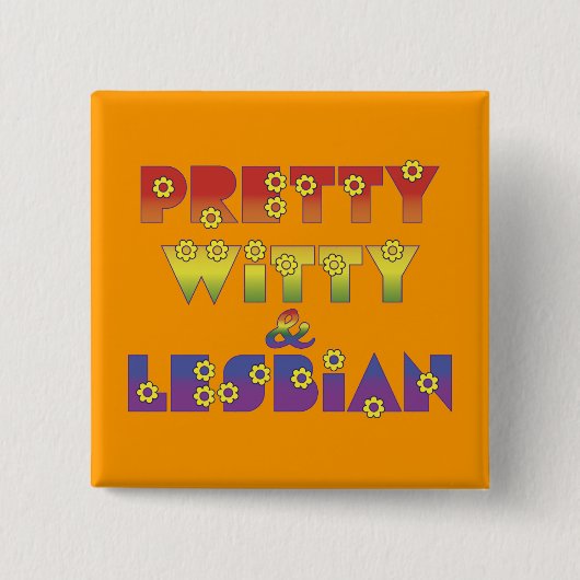  Witty Lesbian Vierkante Button 5,1 Cm (Voorkant)