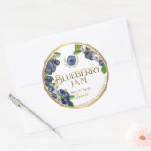 Witty Logo Design Elegant Blueberry Jam PReserves Ronde Sticker (Envelop)