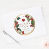 Witty Logo Design Elegant Cherry Jam PReserves Ronde Sticker (Envelop)