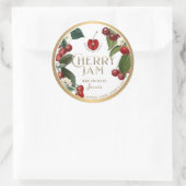 Witty Logo Design Elegant Cherry Jam PReserves Ronde Sticker (Tas)