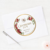 Witty Logo Design Elegant Cranberry Jam PReserves Ronde Sticker (Envelop)
