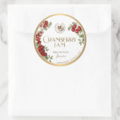 Witty Logo Design Elegant Cranberry Jam PReserves Ronde Sticker (Tas)